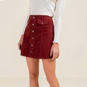 Mossimo Burgundy Corduroy Skirt, Sz 12